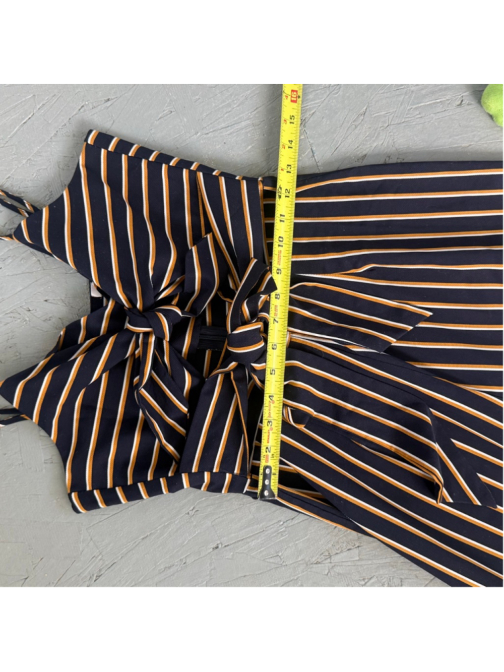 Lottie Moss Striped Tie-Front Wide Leg Jumpsuit Medium - Picture 9 of 9